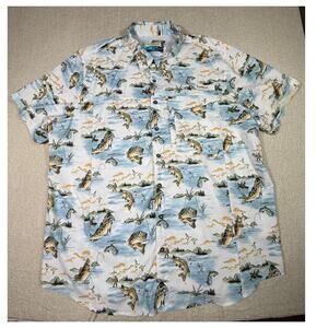 Magellan Men 3XL White Fish Gear Vented Short Sleeve Lightweight Fishing Shirt